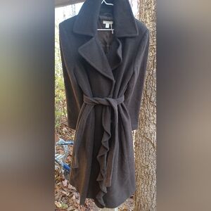 Garnet Hill Brown Wool Blend Coat